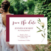 日付の水の色を保存ホワイトローゼクランベリー 招待状