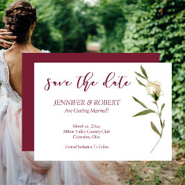 日付の水の色を保存ホワイトローゼクランベリー 招待状