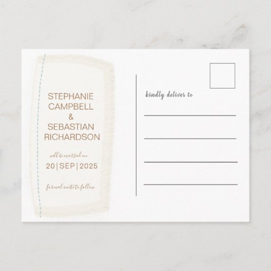 日付の水の色を保素朴存する埃っぽい青いアナウンクス 案内ポストカード (裏面)