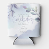 日付の水の色素朴のアクア薄紫を保存葉する 缶クーラー (正面)