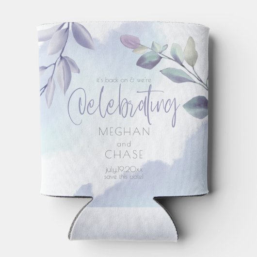 日付の水の色素朴のアクア薄紫を保存葉する 缶クーラー (裏面)