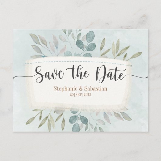 日付の水の色素朴を保存する埃っぽい青 案内ポストカード (正面)