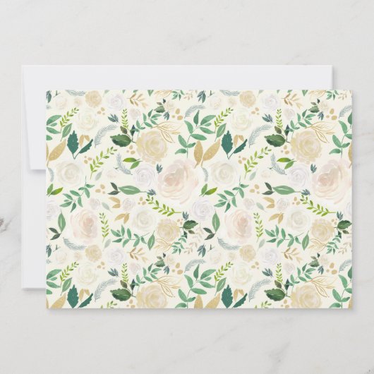 日付の水カラーのアイボリーフローラ文字列ライトを保存 セーブザデート (裏面)