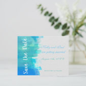 日付の水色の青いビーチはがきを保存 案内ポストカード (スタンド正面)