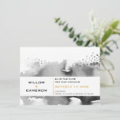 日付の水色の黒モダン色ミニマル金ゴールドを保存 セーブザデート (スタンド正面)