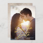 日付の滑らかな手書きの夏の原稿を救って下さい 招待状 (正面/裏面)