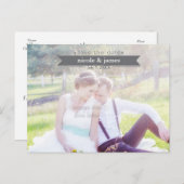 日付の灰色のタイポグラフィ写真はがきを保存 案内ポストカード (正面/裏面)