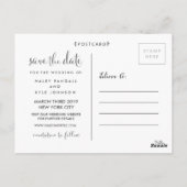 日付の灰色のタイポグラフィ発表の保存 ポストカード (裏面)