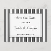 日付の灰色はがきを保存ストライプのする 案内ポストカード (正面)