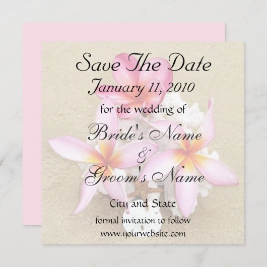 日付の熱帯結婚式を救って下さい セーブザデート (正面/裏面)