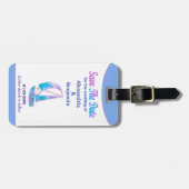 日付の熱帯結婚海を保存カスタムする ラゲッジタグ (正面横)