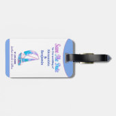 日付の熱帯結婚海を保存カスタムする ラゲッジタグ (裏面横)