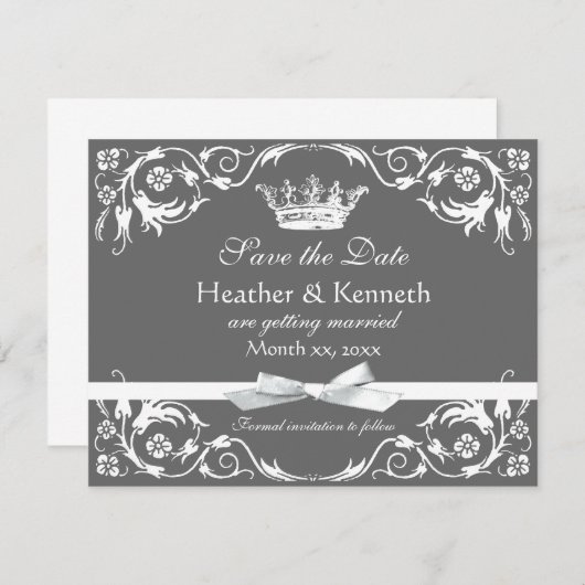 日付の王冠の白を救って下さい セーブザデート (正面/裏面)