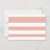 日付の珊瑚及び白くエレガントでストライプな結婚式を救って下さい セーブザデート (裏面)