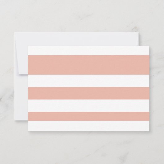 日付の珊瑚及び白くエレガントでストライプな結婚式を救って下さい セーブザデート (裏面)