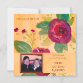 日付の発表を結婚保存する マグネット招待状 (正面)