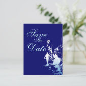 日付の発表を青結婚で保存 案内ポストカード (スタンド正面)