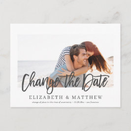 日付の発表写真結婚を変更モダンする ポストカード
