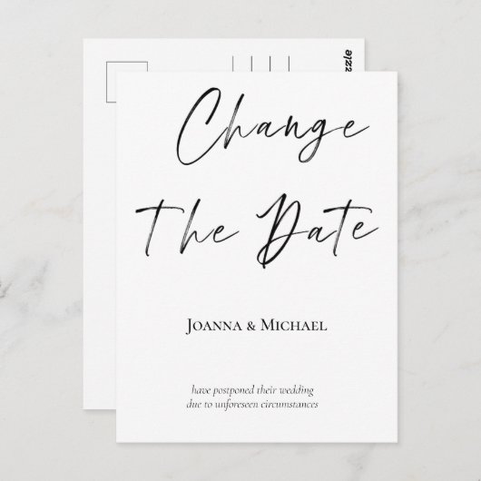 日付の発表結婚を変更する ポストカード (正面/裏面)