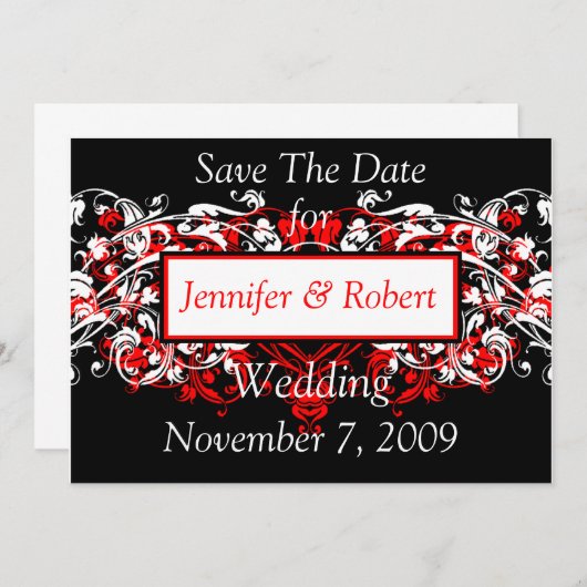 日付の発表結婚招待状の保存 招待状 (正面/裏面)