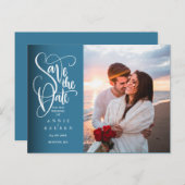 日付の白いスクリエレガントプト写真はがきを保存 案内ポストカード (正面/裏面)