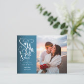 日付の白いスクリエレガントプト写真はがきを保存 案内ポストカード (スタンド正面)