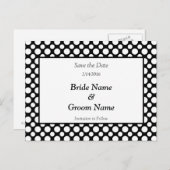 日付の白い水玉模様葉書を保存 案内ポストカード (正面/裏面)