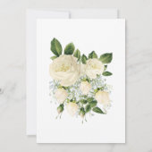 日付の白い結婚花を保存 招待状 (裏面)