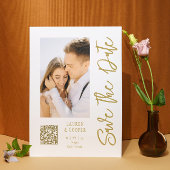 日付の白い金ゴールドスタイリッシュのモダン結婚保存