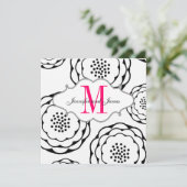 日付の白黒のピンクの結婚式招待状を救って下さい セーブザデート (スタンド正面)