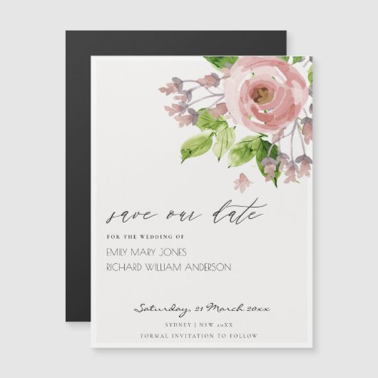 日付の磁気カードを保存するピンクの水色フローラ (正面/裏面)