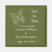 日付の磁石を保存するフィリグリー・バタフライ マグネット (正面)