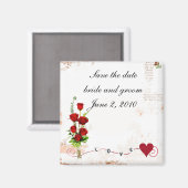 日付の磁石結婚を保存する マグネット (正面/裏面)