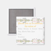 日付の磁結婚石(モンタージュ結婚)を保存 マグネット (正面/裏面)