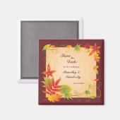 日付の秋の結婚紅葉磁石を保存 マグネット (正面/裏面)
