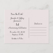 日付の第1記念パーティーのヴィンテージの郵便はがきを救って下さい 案内ポストカード (裏面)