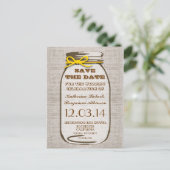 日付の素朴なバーラップ・メイソンの瓶を除く 案内ポストカード (スタンド正面)