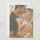 日付の素朴な招待のヴィンテージの金ゴールドを救って下さい セーブザデート (正面)