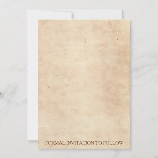 日付の素朴な招待のヴィンテージの金ゴールドを救って下さい セーブザデート (裏面)