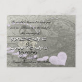 日付の紫と灰色のハートと渦巻きを保存 案内ポストカード (裏面)