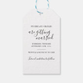 日付の紫のフローラの保存 ギフトタグ (裏面)