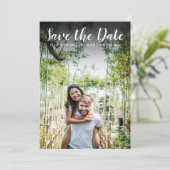 日付の結婚スモダントシンプルの写真の保存 招待状 (スタンド正面)