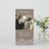 日付の結婚フォトカードの保存(4x8) セーブザデート (スタンド正面)