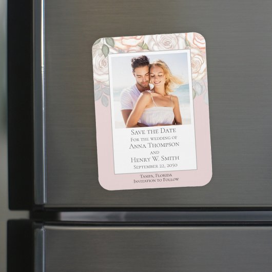 日付の結婚フローラエレガント赤面の保存 マグネット