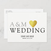 日付の結婚保存招待状のlove'sはがき 案内ポストカード (正面/裏面)