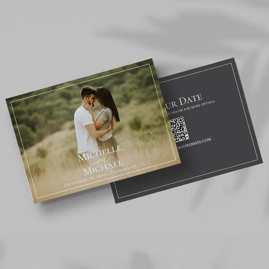 日付の結婚写真テンプレート セーブザデート