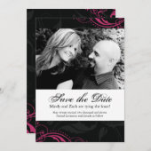 日付の結婚式のテンプレートを救って下さい セーブザデート (正面/裏面)