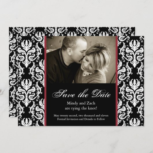 日付の結婚式のテンプレートを救って下さい セーブザデート (正面/裏面)