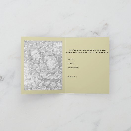 日付の結婚式のパスポートを救って下さい 招待状 (内部)