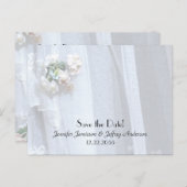 日付の結婚式のパーティーのレースの発表を保存 ポストカード (正面/裏面)